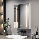 EMKE MC01 armoire à glace avec 1 porte, charnière à gauche, avec éclairage